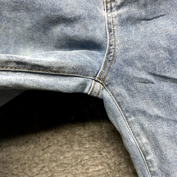 Dazy-Less Women’s Straight Leg Jeans M Light Wash Raw Hem Stretch Denim Pants - Picture 5 of 16